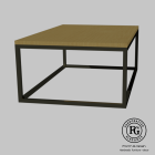 Minimal modern square steel and wood coffee table – Form & Grain