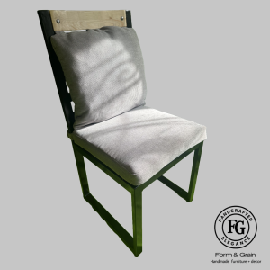 Mod-G Dining Chair upholstered seat with steel frame finished in Rust-Rite GripSeal